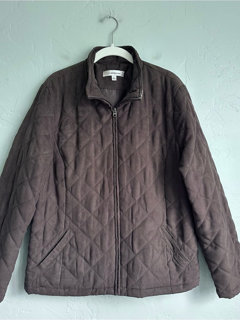 croft & barrow Brown Quilted Zip-Front Men's Jacket